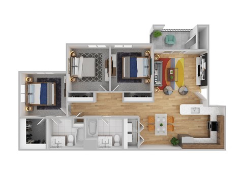a floor plan of a house with a bedroom and a living room